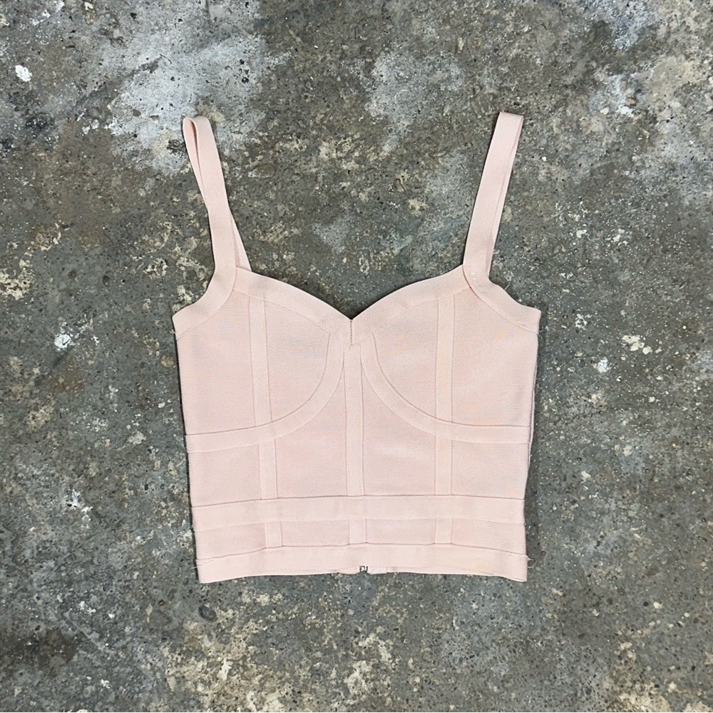 Bebe Baby Pink Bandage Crop Top